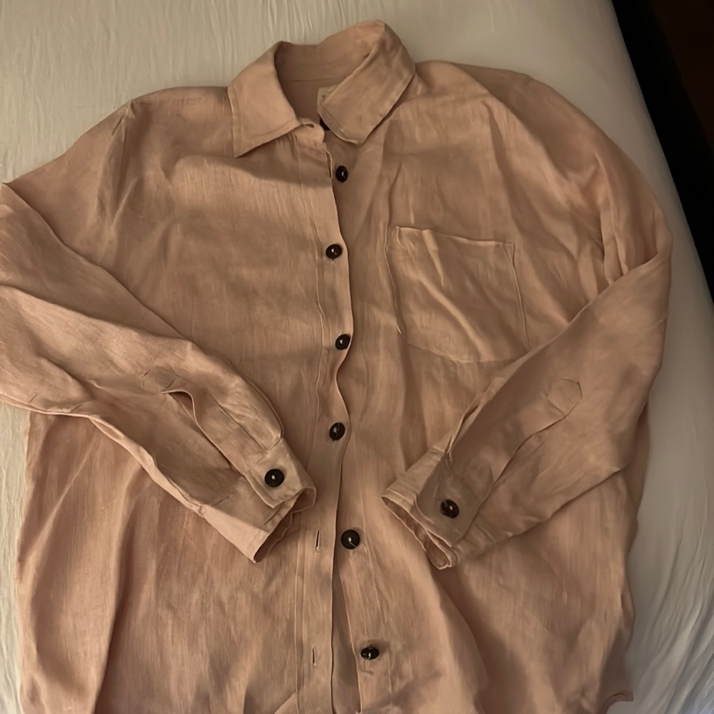 Ladies linen button down